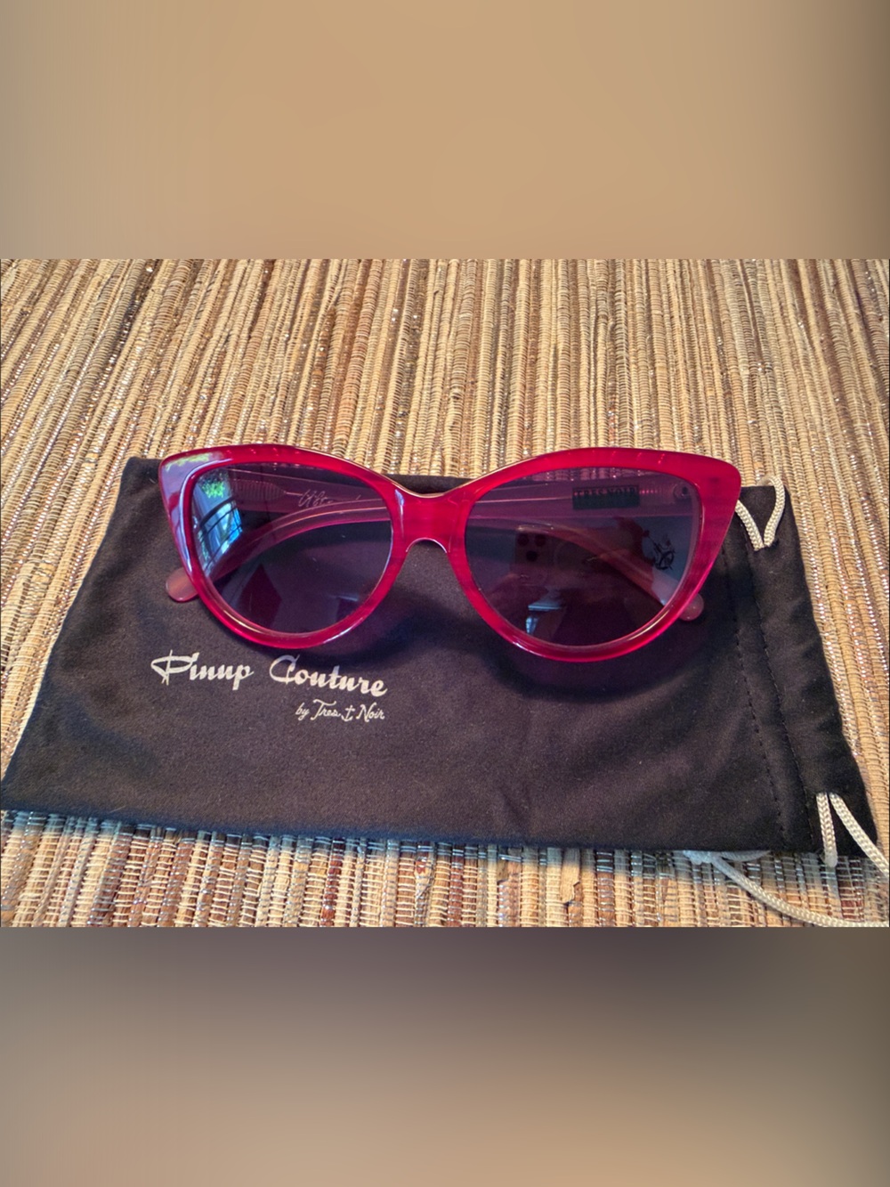Pinup Couture by Tres Noir Red Cat-Eye Sunglasses